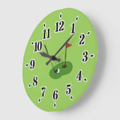 Golfplatz Loch mit Fahne Große Wanduhr (Winkel)