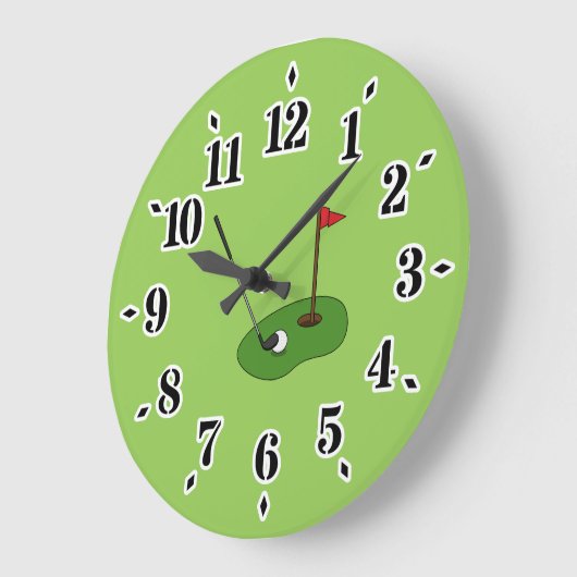 Golfplatz Loch mit Fahne Große Wanduhr (Winkel)