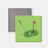 Golfplatz Loch mit Fahne Magnet (Vorderseite/Rückseite)