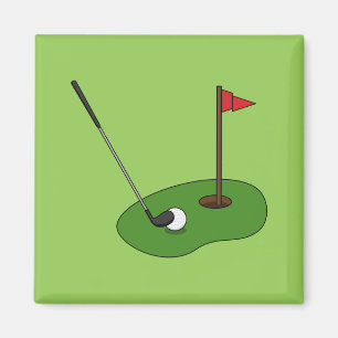 Golfplatz Loch mit Fahne Magnet