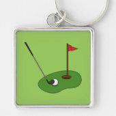Golfplatz Loch mit Fahne Schlüsselanhänger (Vorne)