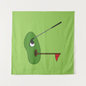 Golfplatz Loch mit Fahne Wandteppich (Vorderseite (Horizontal))