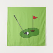 Golfplatz Loch mit Fahne Wandteppich (Vorderseite)