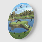 Golfplatz-Lochhintergrund Große Wanduhr (Winkel)