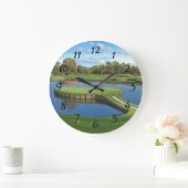 Golfplatz-Lochhintergrund Große Wanduhr (Zuhause)