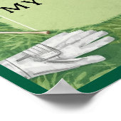 Golfplatz mit eigenem Text auf Grün für Golfer Poster (Ecke)
