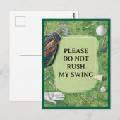 Golfplatz mit eigenem Text auf Grün für Golfer Postkarte (Vorne/Hinten)