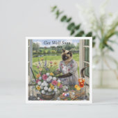 Golfplatz mit Golfball und Blume macht Spaß Karte (Stehend Vorderseite)