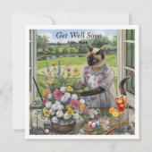 Golfplatz mit Golfball und Blume macht Spaß Karte (Vorderseite)