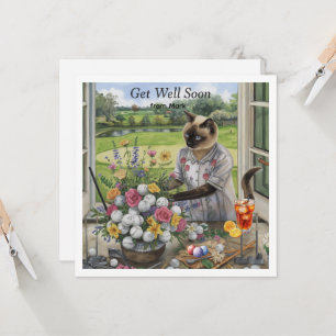Golfplatz mit Golfball und Blume macht Spaß Karte