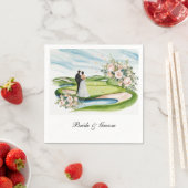 Golfplatz mit Hochzeitsthema für Golfer Serviette (Beispiel)