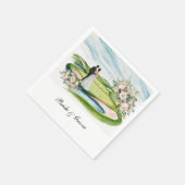 Golfplatz mit Hochzeitsthema für Golfer Serviette (Ecke)