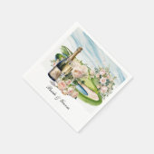 Golfplatz mit Hochzeitsthema für Golfer Serviette (Ecke)