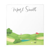 Golfplatz mit Name Notizblock (Vorderseite)