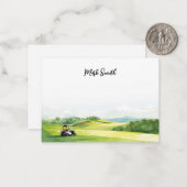 Golfplatz mit Namen für Golfspieler Mitteilungskarte (Vorderseite/Rückseite Beispiel)