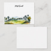 Golfplatz mit Namen für Golfspieler Mitteilungskarte (Vorne/Hinten)