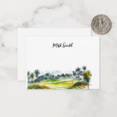 Golfplatz mit Namen für Golfspieler Mitteilungskarte (Vorderseite/Rückseite Beispiel)