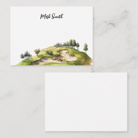 Golfplatz mit Namen für Golfspieler Mitteilungskarte (Vorne/Hinten)