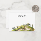 Golfplatz mit Namen für Golfspieler Mitteilungskarte (Vorderseite/Rückseite Beispiel)