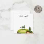 Golfplatz mit Namensgeschenken für Golfer Mitteilungskarte (Vorderseite/Rückseite Beispiel)