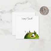 Golfplatz mit Namensgeschenken für Golfer Mitteilungskarte (Vorderseite/Rückseite Beispiel)