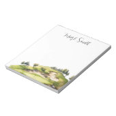 Golfplatz mit Namensgeschenken für Golfer Notizblock (Rotiert)