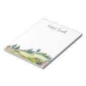 Golfplatz mit Namensgeschenken für Golfer Notizblock (Rotiert)