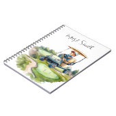 Golfplatz mit Namensgeschenken für Golfer Notizblock (Linke Seite)