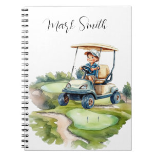 Golfplatz mit Namensgeschenken für Golfer Notizblock