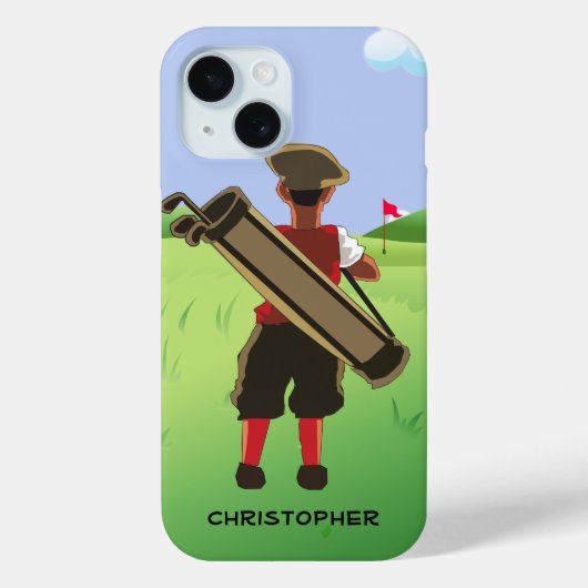 Golfplatz mit personalisiertem Cartoon Case-Mate iPhone Hülle (Rückseite)