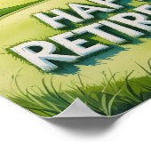 Golfplatz mit Text Happy Rente on green Poster (Ecke)