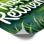 Golfplatz mit Text Happy Rente on green Poster (Ecke)