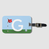 Golfplatz-Monogramm-Golfer-Gepäckanhänger Gepäckanhänger (Vorderseite (Horizontal))