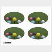 Golfplatz Ostergebirge Ovaler Aufkleber (Blatt)