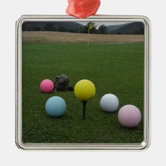 Golfplatz Ostergebirge Silbernes Ornament (Vorne)