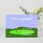 Golfplatz-Party Einladung (Stehend Vorderseite)