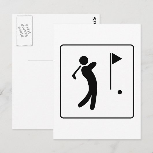 Golfplatz Piktogramm Postkarte (Vorne/Hinten)