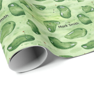 Golfplatz Putting Green mit roter Flagge Geschenkpapier