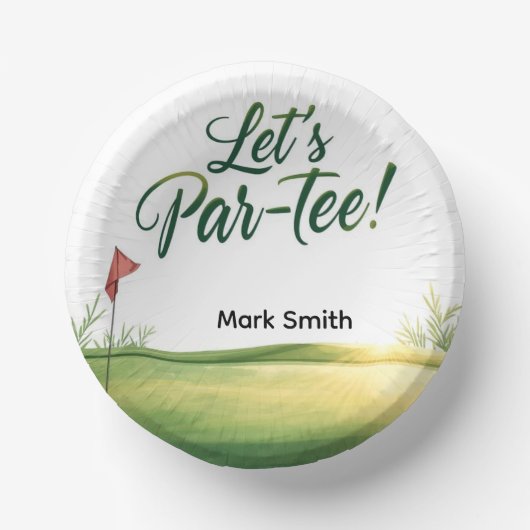 Golfplatz-Putting-Green Pappteller (Vorderseite)