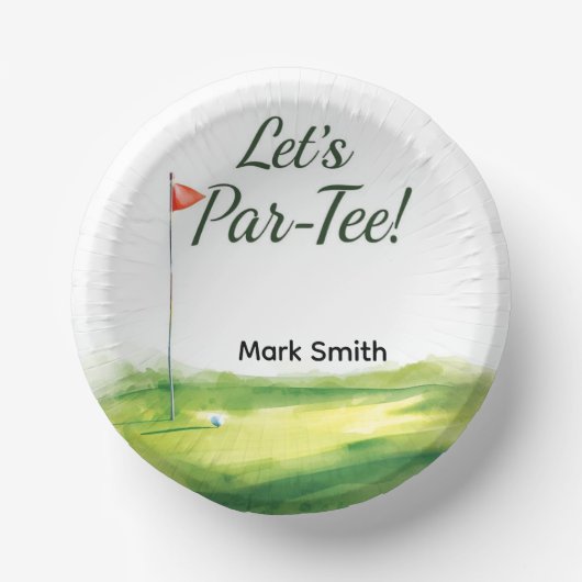 Golfplatz-Putting-Green Pappteller (Vorderseite)
