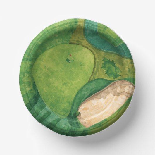 Golfplatz-Putting-Green Pappteller (Vorderseite)
