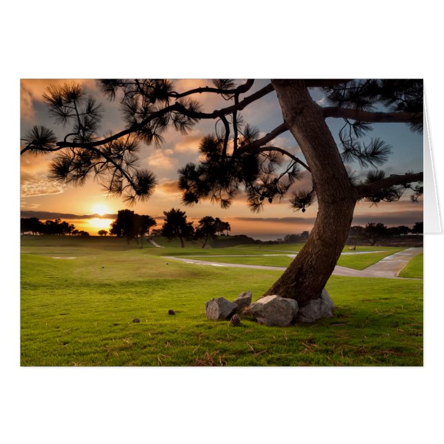 Golfplatz Sonnenuntergang (Vorderseite (Horizontal))