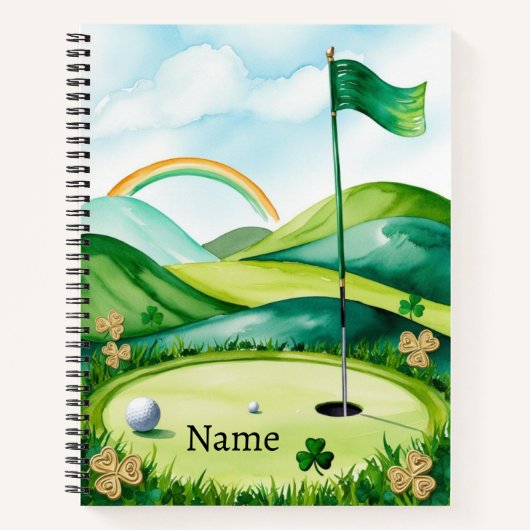 Golfplatz St. Patrick's Day Notizblock (Vorderseite)