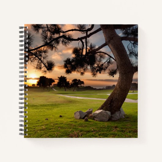 Golfplatz Sunset Notizblock (Vorderseite)