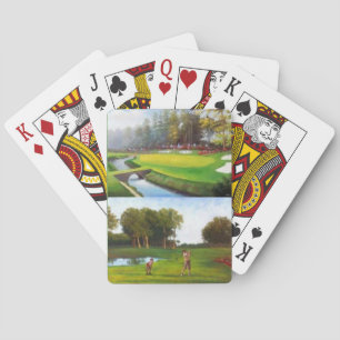 Golfplatz-Szenen auf einer Plattform der Spielkarten