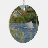 Golfplatz Teich und Springbrunnen Keramik Ornament (Rechts)