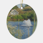 Golfplatz Teich und Springbrunnen Keramik Ornament (Links)