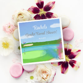 Golfplatz und Bunker Gender Reveal Baby Dusche Serviette