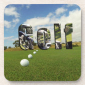 Golfplatz und Logo, Getränkeuntersetzer (Vorderseite)