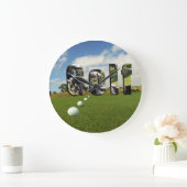 Golfplatz und Logo, Große Wanduhr (Zuhause)